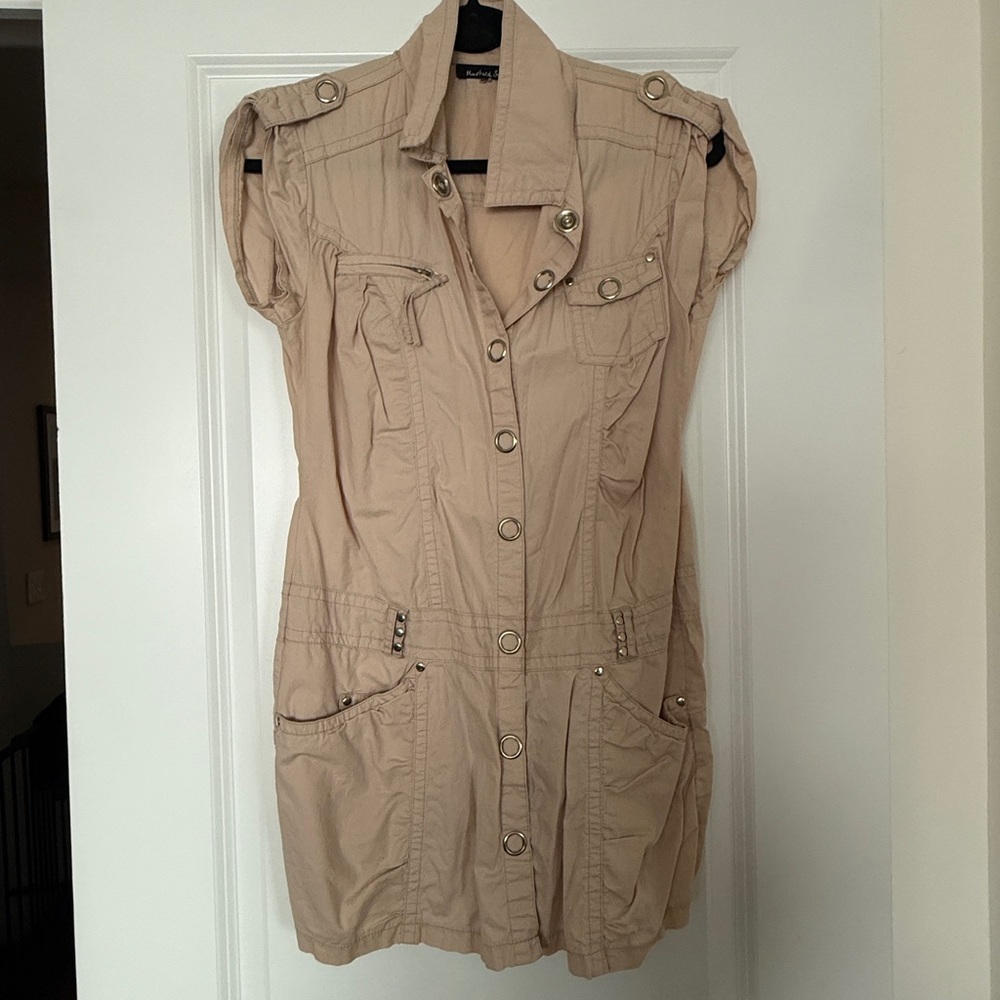 Mustard seed Women's Tan Utility tunic sz S